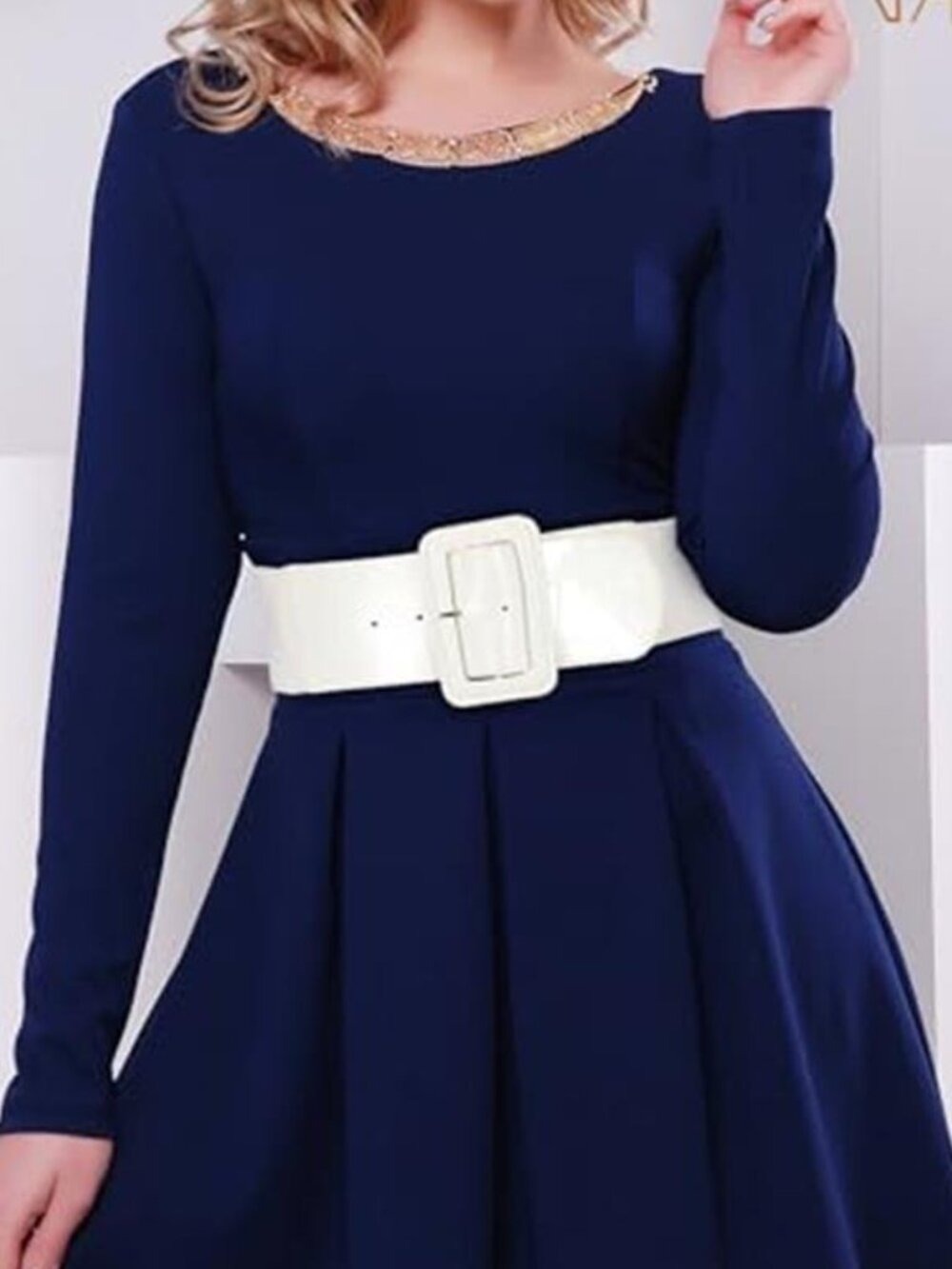 Women Wide Stretchy White Belt Vintage Style Elastic Waist Belt for Dresses